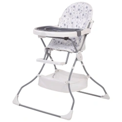 Comfortable Feeding Chair for Kids Polini Kids 252 Stars, White-Grey, Model 0002135-14