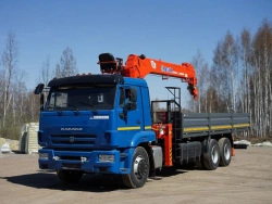 Multifunctional Truck with Hydraulic Loading Crane KMA on KAMAZ 65117 Base Model 64K33N-U3