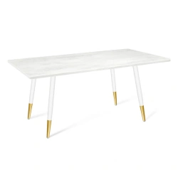 Sheffilton SHT-TU14/120/80 MDF Dining Table with Gold Detailing