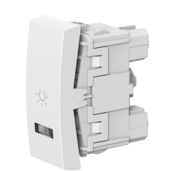 Caduceus Aling Mode Hidden Installation Button Switch with Indicator, 10A, 250V, White, Model 659I