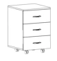 Classic Series Rolling Cabinet with 3 Drawers