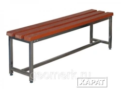 Wooden Seat Bench with Metal Frame