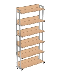 Single-Sided Shelf with 6 Shelves, 900*320*1950 mm, Model ST1-6