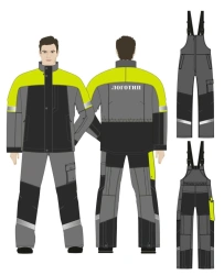 Summer Men's Work Suit for Protection Against General Industrial Hazards and Mechanical Impacts - Polyester Material