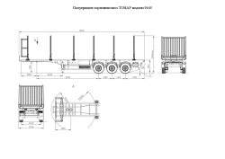 TONAР Model 9445 Logging Semi-Trailer for Long Cargo Transport