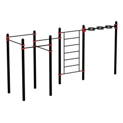 Gymnastic Complex with Horizontal Bar, Swedish Wall, 5 Pull-Up Bars, Model OS-14671