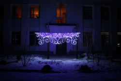 Decorative LED Stretch Light "Amur Patterns" - Outdoor Fixture Mounted on Support Cable (220V, 24V, 12V)