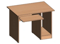 Wooden Computer Desk with Pull-Out Shelf and CPU Niche S.K.2