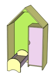 Wooden Furniture for Preschools: Bedroom Play Set