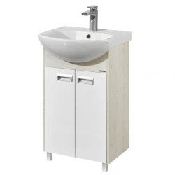 Compact Sink Cabinet Aquaton Bekka PRO 50 White, Somerset Oak 1A210801BAC201.A210.8.01B.AC2.0