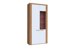 Two-Door Wardrobe in Golden Oak and Gray Gloss - Lacosta LD.673010.000