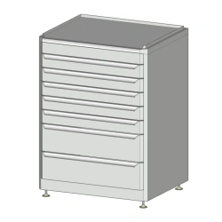 Tool Cabinet with 7 Drawers on Adjustable Legs (625x540x900 mm)