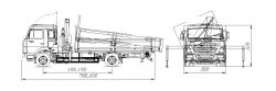 Special Dump Truck with Crane Manipulator (FG 314, 414, 415, 415T, 514, 516) on KAMAZ 4308-G5 Chassis