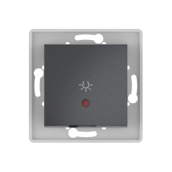 Caduceus Aling Prestige Hidden Installation Light Switch with Indicator 10A, 250V, Graphite, Model 6009I.2