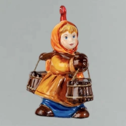 Handmade Glass Christmas Ornament "Girl with Buckets