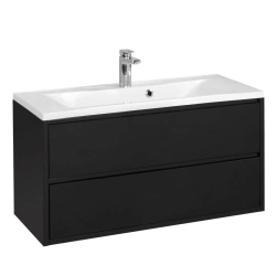Aquaton Rimini 100 Black Sink Cabinet 1A134501RN9501.A134.5.01R.N95.0