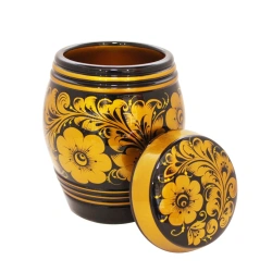 Khokhloma Painted Lipa Wooden Barrel 140x100 02030140100