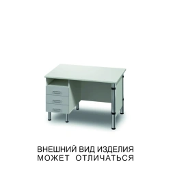 Single Pedestal Desk with Three Drawers, Open Shelf and Screen