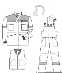 Men's Protective Suit (Jacket and Overalls) for Cold Weather and Industrial Pollution