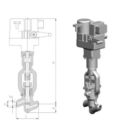 Electric Actuated Shut-off Valve DN40/PN37.3 Model 1054-40-ЭН