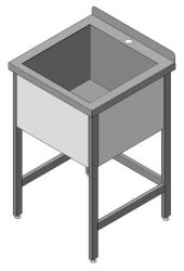 Single-section Stainless Steel Wash Basin, Model VMKN-1