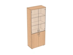 Transparent/Tinted Glass Document Cabinet, High and Wide 800x405x2025 mm, Model АпШДС-8