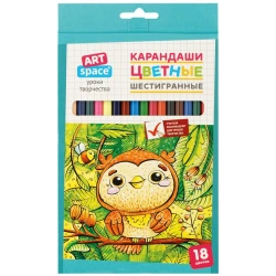 ArtSpace Cute Animals Colored Pencils Set, 18 Colors