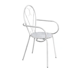 Metal Stacking Chair with Silver Patina Finish - Sheffilton SHT-S51