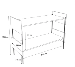Combined Two-Tier Metal Bunk Bed with LDSP Headboards K632.O