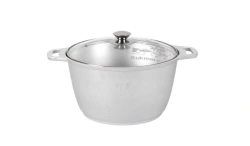 Aluminum Cast Pot 6L (Uncoated) with Glass Lid by Kukmara