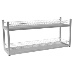 Wall-mounted Glass Rack STANDARD SKSN-2KS (Chrome Mesh, Stainless Frame) 895x270x400 mm