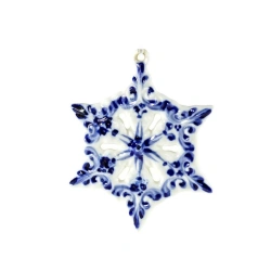Snowflake Porcelain Christmas Ornament 100x80x30MM