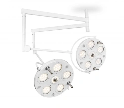 Medical LED Surgical Light with Ceiling Mount, Dual-Dome Design