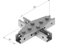 Stainless Steel Plate with 6 Holes SMA 612, 80x204mm, 5.0mm Thickness