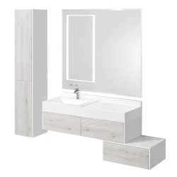 Aquaton Sakura 100 cm Vanity with Push-to-Open Drawers, White Gloss