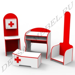 Doctor-Themed Play Corner Set with 4 Pieces