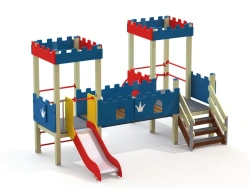 Children's Play Complex with Two Towers and Slide, H=700mm