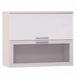 Rimini Ice Modular Furniture Section HA2-01.CG/CM with One Flip Door and One Glass Door