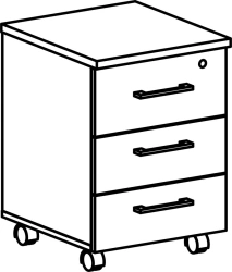 Mobile Cabinet on Wheels with Central Lock, Model 10 300