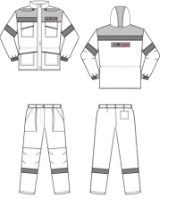 Men's Protective Suit (Jacket, Pants) for General Industrial Contaminants and Mechanical Impacts