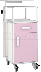 Nightstand with Swing Door, Drawer, and Rotating Table - TPB-1KN