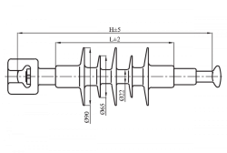 Linear Suspension Insulator with Silicon Organic Coating LK 70/10-I-4 GP