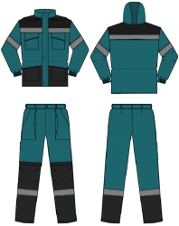 Men's Protective Suit (Jacket and Pants) for Industrial Contaminants and Mechanical Impacts