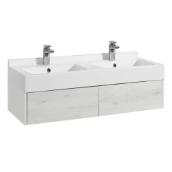 Aquaton Sakura 120 cm Vanity Cabinet with Push-to-Open Drawers, White Gloss