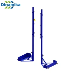 Mobile Volleyball Posts with Tensioning System and Counterweight Base