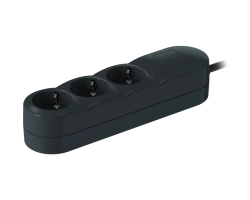 CADUCEUS ALING 3x16A Power Extension Cord, 3.6kW, 250V, 3m, Anthracite, Art. 4433.A