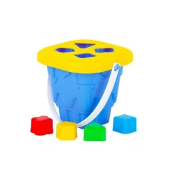 Children's Tower Bucket with Lid and 4 Logic Shapes