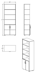 Storage Cabinet for Documents and Office Supplies - Model 403.80.218