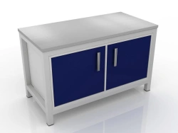 Hospital Bedside Table with Stainless Steel Top, Model 106-005-7