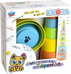 Soft Pyramid Stacking Cups with "Teremok" Stickers KNOBA 1/8